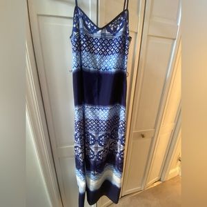 Blue patterned maxi dress
